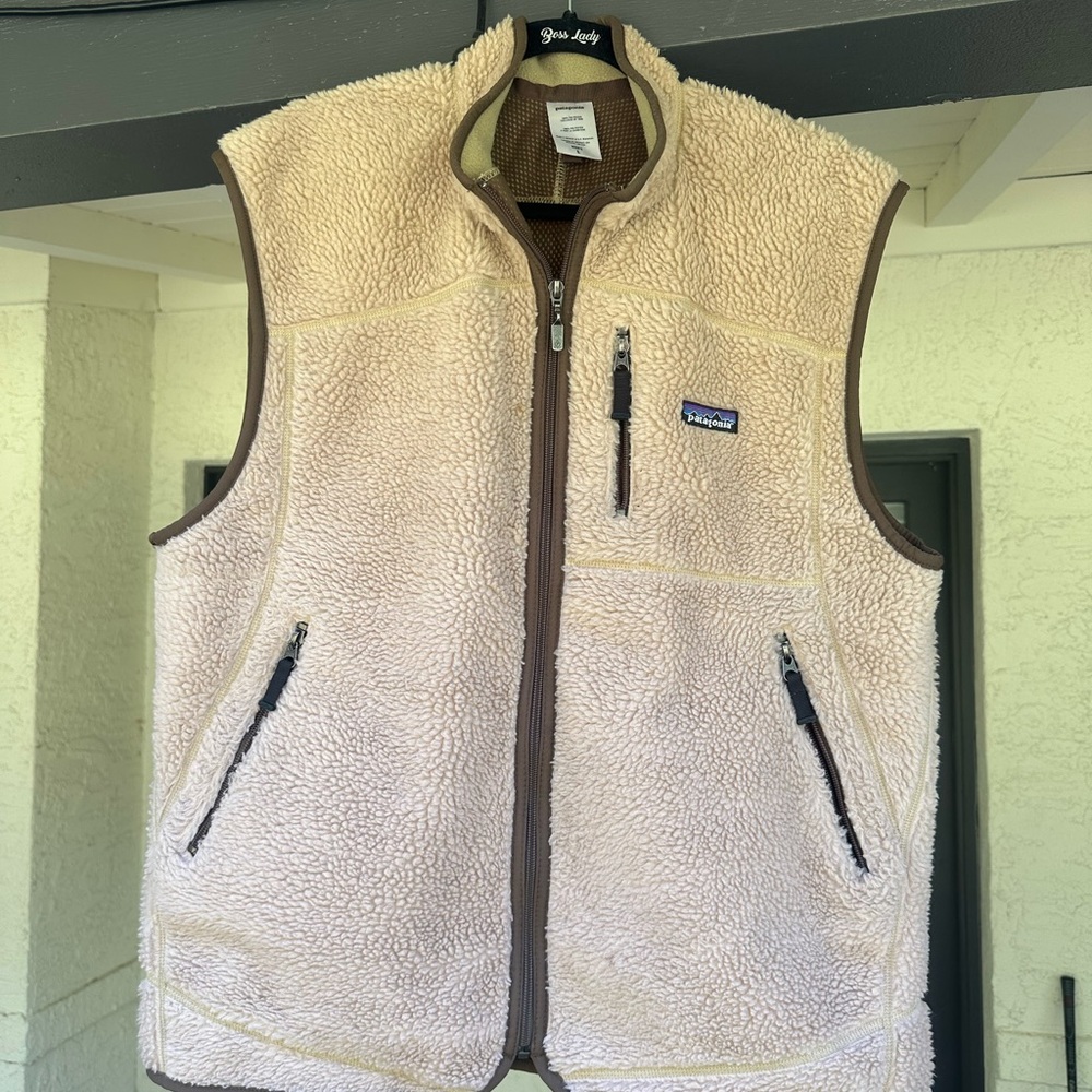Vintage Patagonia Cream Sherpa Fleece Vest